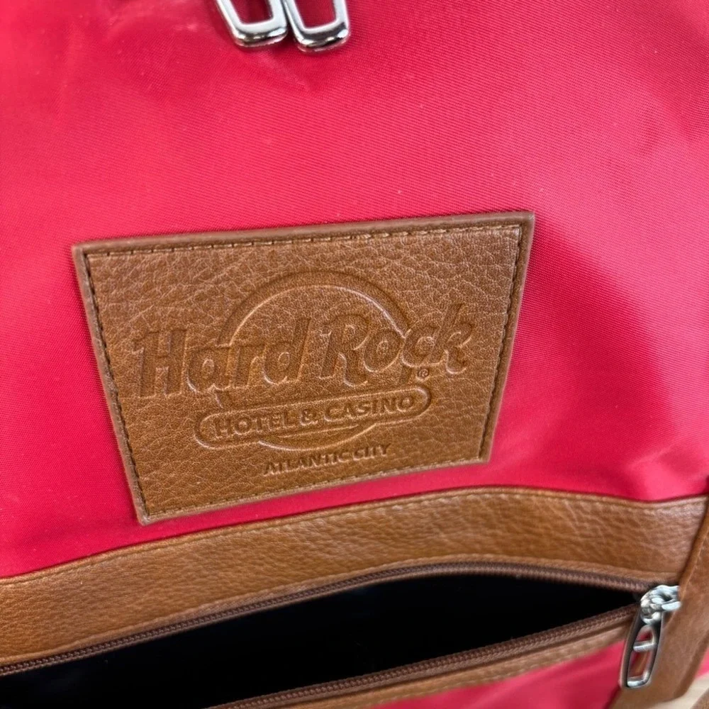 Hard‎ Rock Hotel Atlantic City Duffel Bag Large Red Brown Travel Luggage Rare
